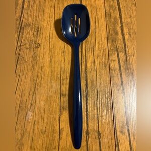 Vintage Dansk Melamine Blue Slotted Serving Spoon // Item #532